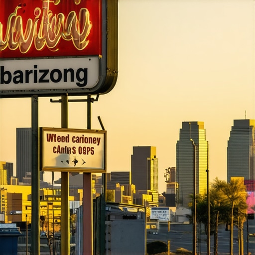 Arizona Local Business Scene City skyline of Arizona with local business signs