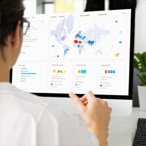 Analyzing SEO Data with Top Tools Person reviewing local SEO analytics and maps on a computer.