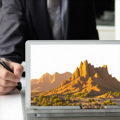 A person analyzing citations on a laptop with Arizona landmarks