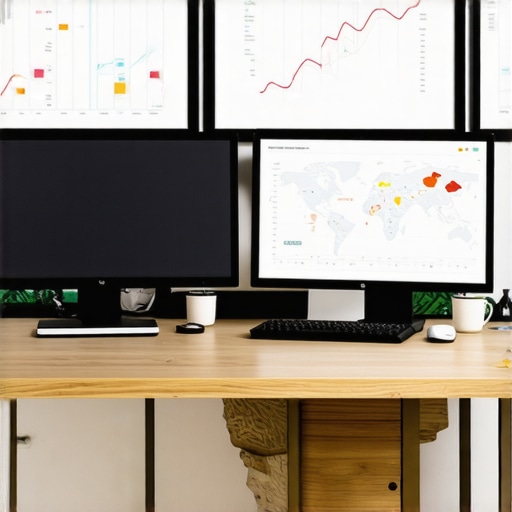 SEO tools for local digital marketing Person analyzing local SEO performance on multiple screens in an office