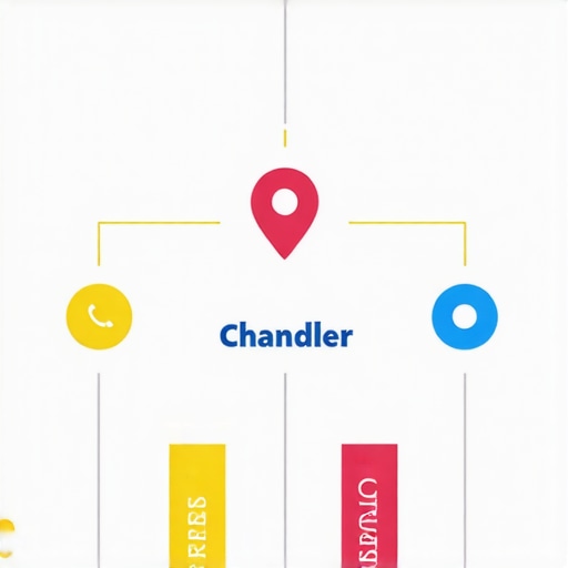 Diagram showing schema markup application in Chandler neighborhoods for improved local search rankings