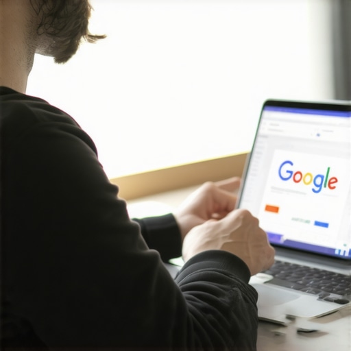 Chandler business owner updating Google My Business profile on laptop.
