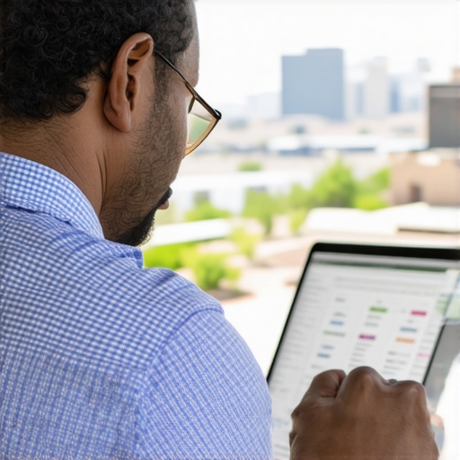 Business owner analyzing local SEO data on laptop in Chandler